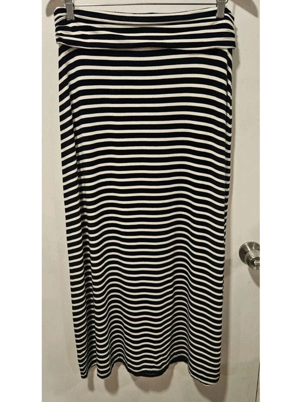 J.Crew J Crew Medium Black White Striped Maxi Skirt